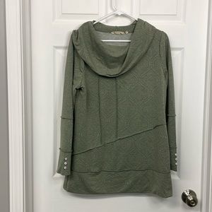 Soft Surroundings Green Cowl Neck Tunic Sweater size Medium